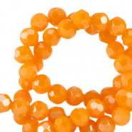 Top Glas Facett Glasschliffperlen 4mm rund Oriole orange-pearl shine coating